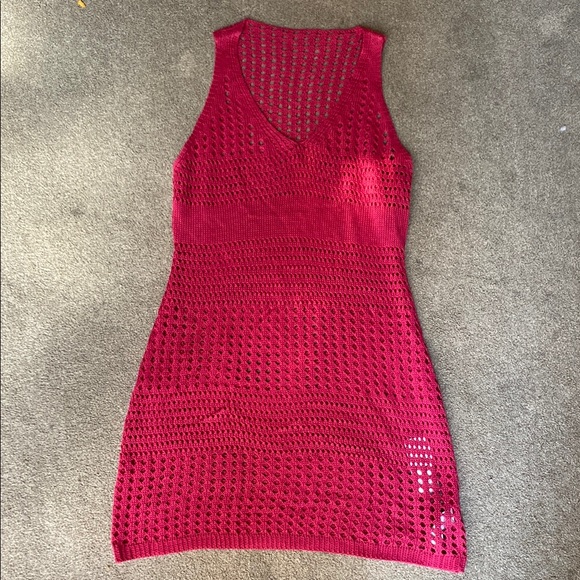 Cupshe Hot Pink Sleeveless Knit Cover Up Mini Dress Size S - Picture 3 of 6